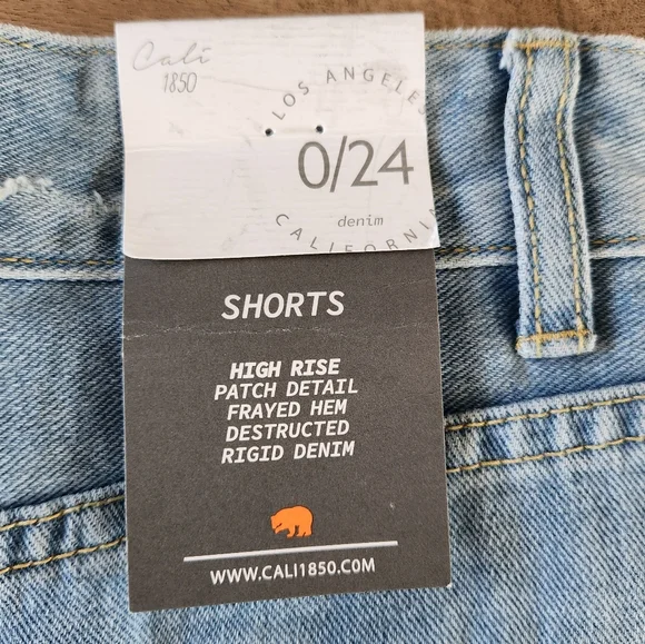 Cali 1850 Cutoff High Waist Jean Shorts - Picture 6 of 12